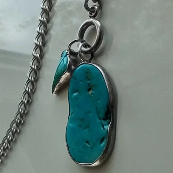 Amy Kahn Russell AKR Sterling Silver Turquoise Necklace - 16".  50 grams - Picture 3 of 14